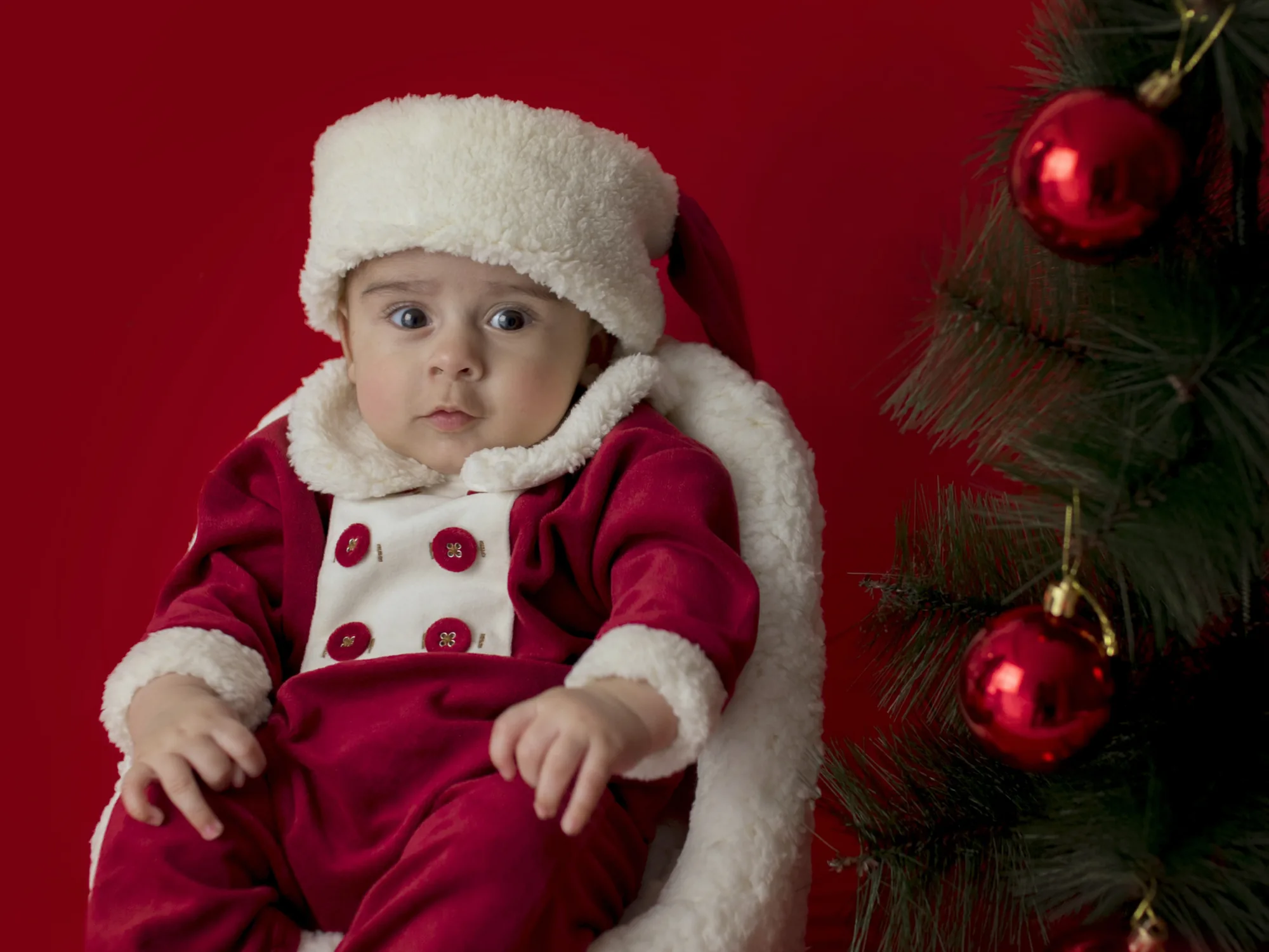 bebes con gorro navidad