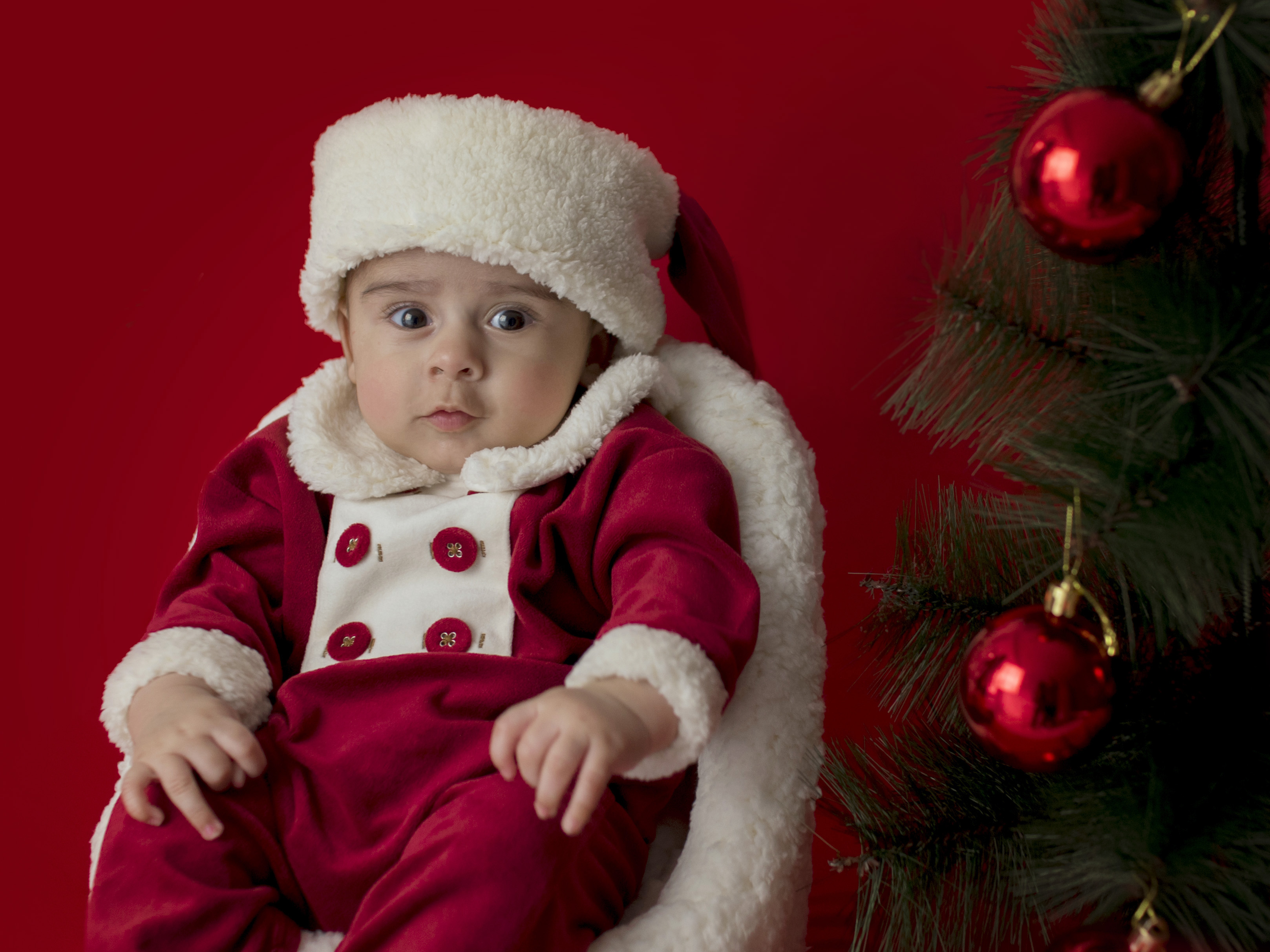 bebes con gorro navidad